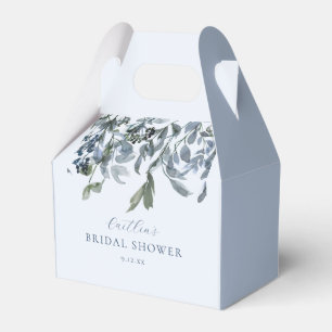 Dusty Blue Floral Bridal Shower Favor Boxes