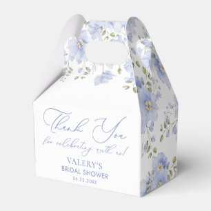 Dusty Blue Floral Bridal Shower Favor Boxes