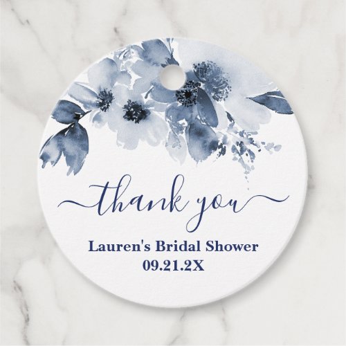 Dusty Blue Floral bridal shower Favor Tags