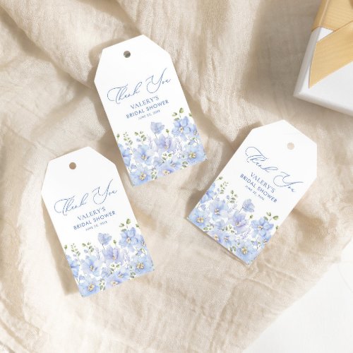 Dusty Blue Floral Bridal Shower Gift Tags