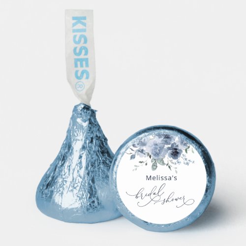 Dusty Blue Floral Bridal Shower Hersheys Kisses