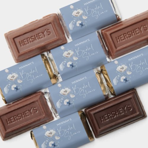 Dusty Blue Floral Bridal Shower Hersheys Miniatures