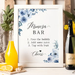 Dusty Blue Floral Bridal Shower Mimosa Bar Sign<br><div class="desc">Make your bridal shower stand out with this chic Dusty Blue Floral Mimosa Bar Sign. The beautiful floral design combined with the dusty blue flowers and elegant font creates a modern yet sophisticated look. This sign is perfect for any bride who wants to add a touch of elegance to her...</div>