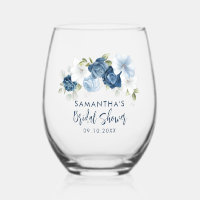 Dusty Blue Floral Bridal Shower Personalized