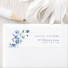 Dusty Blue Floral Bridal Shower Return Address