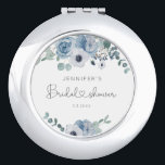 Dusty blue floral bridesmaid gift compact mirror<br><div class="desc">Dusty blue floral bridesmaid gift Compact Mirror
Matching items available.</div>
