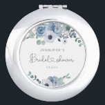 Dusty blue floral bridesmaid gift compact mirror<br><div class="desc">Dusty blue floral bridesmaid gift Compact Mirror
Matching items available.</div>