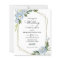 Dusty Blue Floral Budget Wedding Invitation