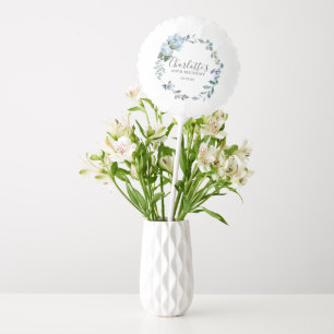 Dusty Blue Floral Custom 80th Birthday Custom Balloon