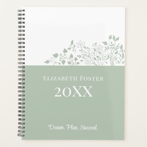 Dusty Blue Floral Customizable Planner