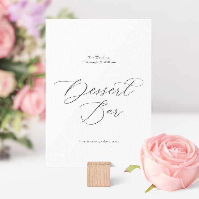 Dusty Blue Floral Dessert Bar Sign Invitation (Creator Uploaded)