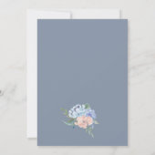 Dusty Blue Floral Diamond Bridal Shower Invitation (Back)