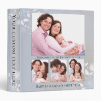 Dusty Blue Floral Dream Baby Photo Binder