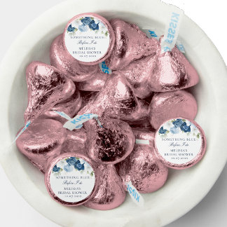 Dusty Blue Floral Elegant Bridal Shower Hershey®'s Kisses®