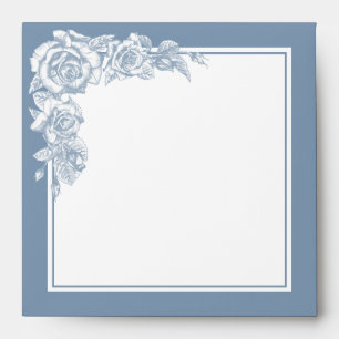 Dusty Blue Floral Envelope