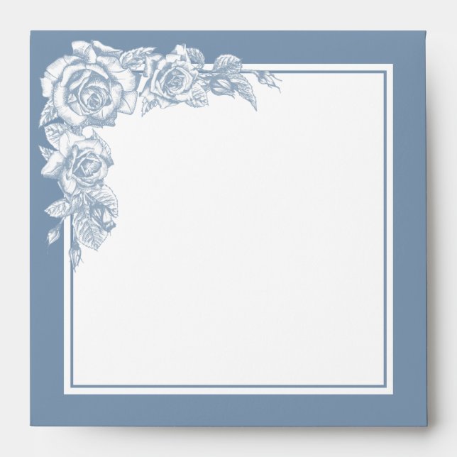 Dusty Blue Floral Envelope (Front)