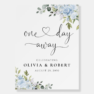 Dusty Blue Floral Eucalyptus One Day Away Foam Board
