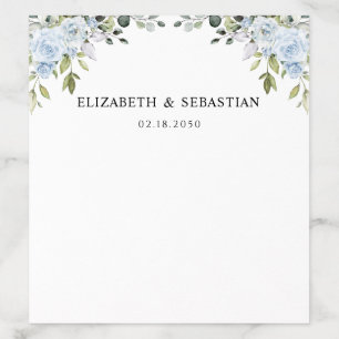 Dusty Blue Floral Eucalyptus Wedding Envelope Liner