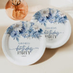 Dusty Blue Floral Flowers Birthday Party Paper Plates<br><div class="desc">These are Dusty Blue Floral Flowers Birthday Party Paper Plates!</div>