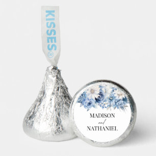 Dusty Blue Floral Flowers Garden Wedding Hershey®'s Kisses®