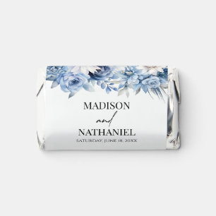 Dusty Blue Floral Flowers Garden Wedding Hershey's Miniatures