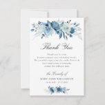 dusty blue floral funeral thank you note