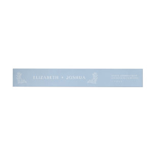 Dusty Blue Floral Fusion Wraparound Address Label