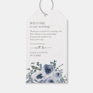 Dusty Blue Floral Gift Tags