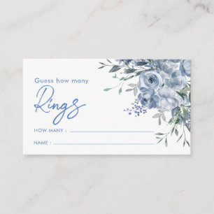 Dusty Blue Floral Guess How Many Game Rings Enclosure Card