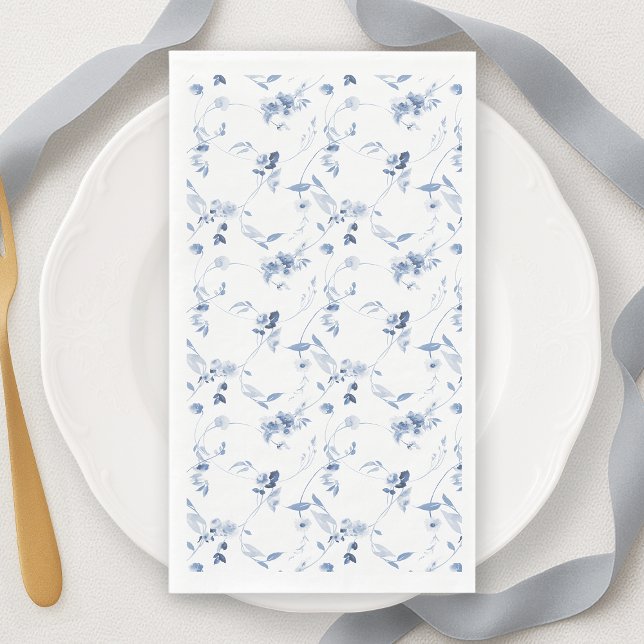 Dusty Blue Floral Guest Towel (Creator Uploaded)
