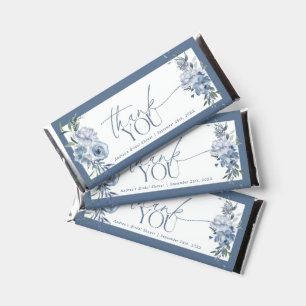 Dusty Blue Floral Hershey Bar Favors