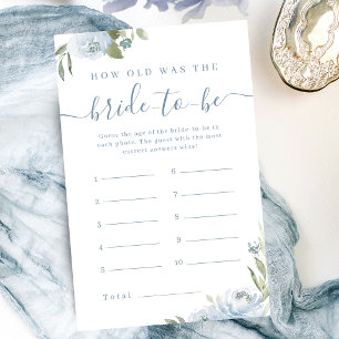 Dusty blue floral how old was the bride game