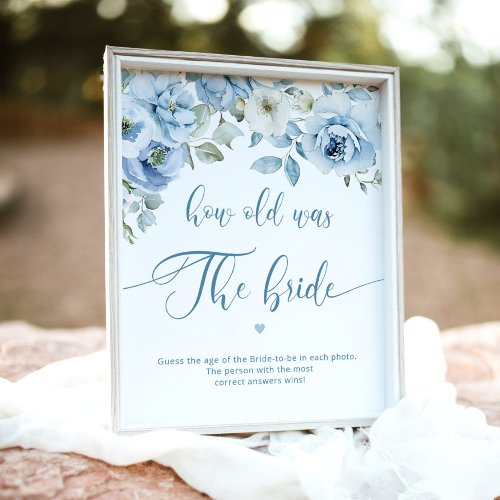 Dusty blue floral How old was the bride to be Poster