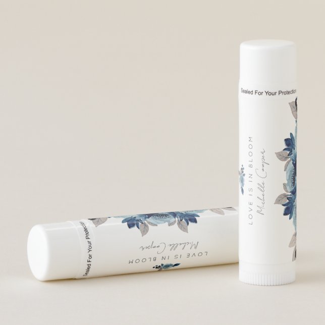 Dusty Blue Floral Lip Balm (Front)