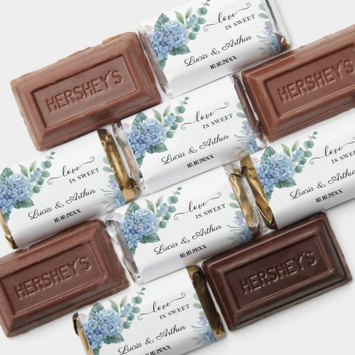 Dusty Blue Floral Love is Sweet  Hersheys Miniatures