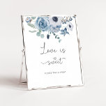 Dusty blue floral Love is sweet take a treat Poster<br><div class="desc">Dusty blue floral Love is sweet take a treat Poster.
Matching items available.</div>