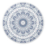  Dusty Blue Floral Mandala Ceramic Knob
