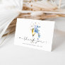 Dusty Blue Floral Pearls & Prosecco Bridal Shower Thank You Card