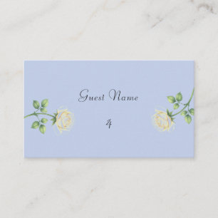 Dusty Blue Floral Place Card