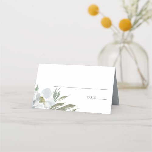 Dusty Blue Floral Place Cards