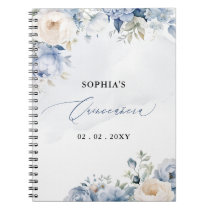 Dusty Blue Floral Quinceañera Guest book