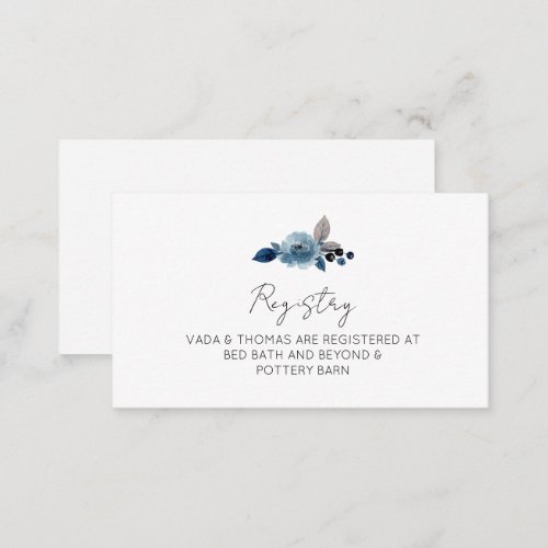 Dusty blue floral Registry Card