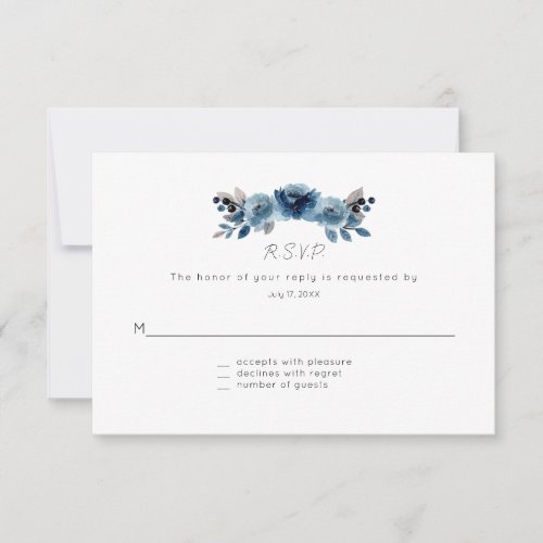 Dusty Blue Floral Response Cards