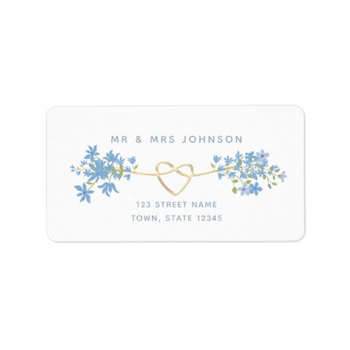 Dusty Blue Floral Return Address Label