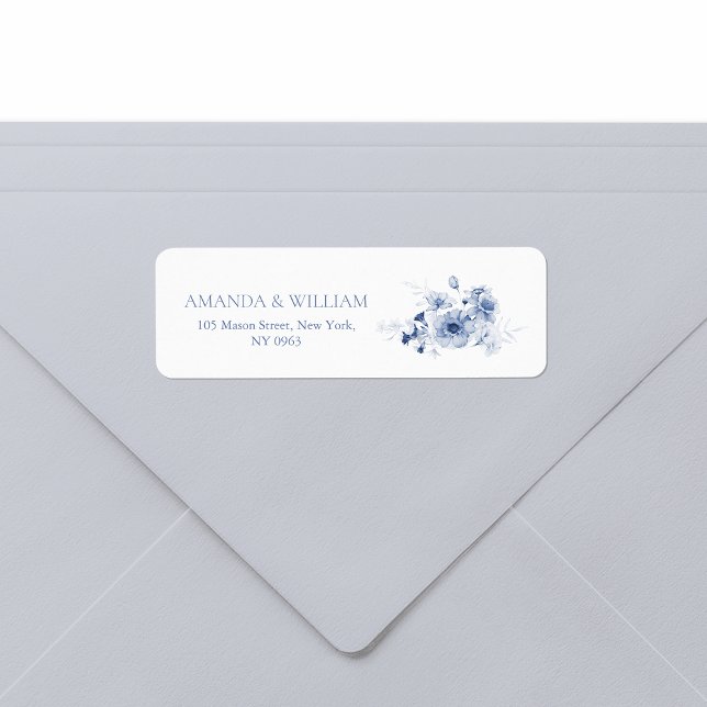 Dusty Blue Floral Return Address Labels (Creator Uploaded)