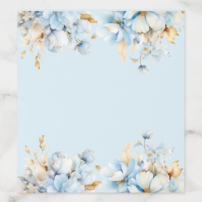 Dusty Blue Floral Romance Envelope Liner (Design)