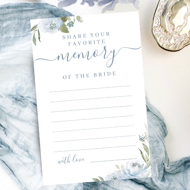 Dusty blue floral share a memory bridal shower (Dusty blue floral share a memory bridal shower)