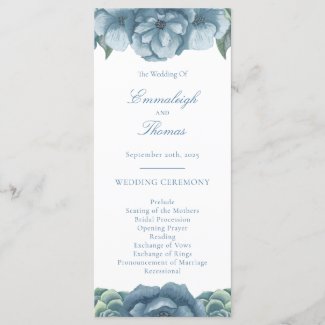Dusty Blue Floral Succulents Wedding