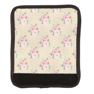 Dusty Blue Floral Ties Luggage Handle Wrap