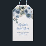 Dusty Blue Floral Watercolor Bridal Shower Favor Gift Tags<br><div class="desc">Blue and white floral watercolor bridal shower favor gift tags.</div>